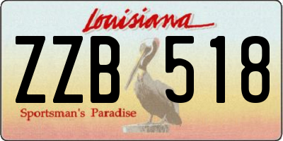 LA license plate ZZB518