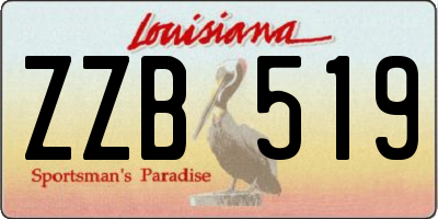 LA license plate ZZB519