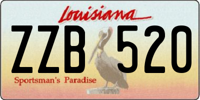 LA license plate ZZB520