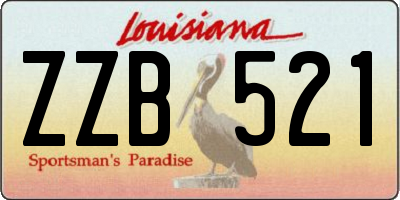 LA license plate ZZB521