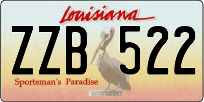 LA license plate ZZB522