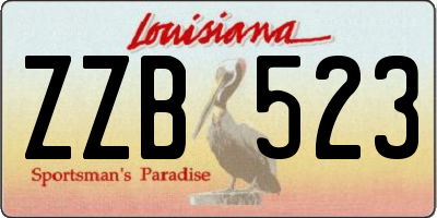 LA license plate ZZB523