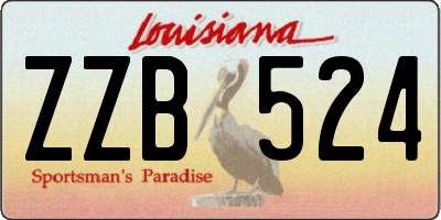 LA license plate ZZB524