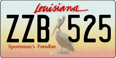 LA license plate ZZB525