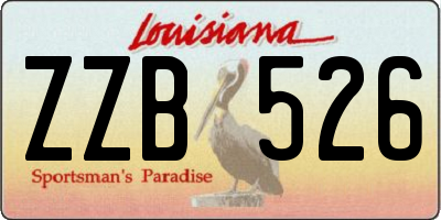 LA license plate ZZB526