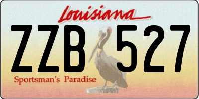 LA license plate ZZB527