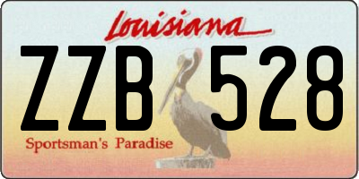 LA license plate ZZB528