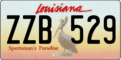 LA license plate ZZB529