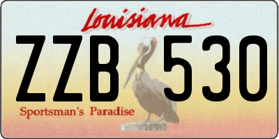 LA license plate ZZB530