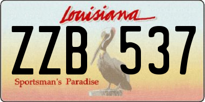 LA license plate ZZB537