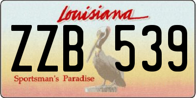 LA license plate ZZB539