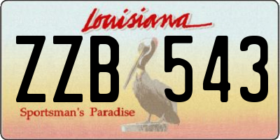 LA license plate ZZB543