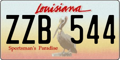 LA license plate ZZB544