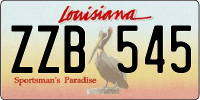 LA license plate ZZB545