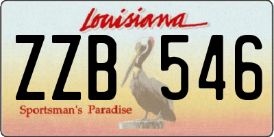 LA license plate ZZB546