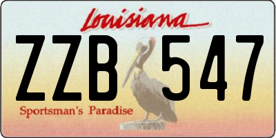 LA license plate ZZB547