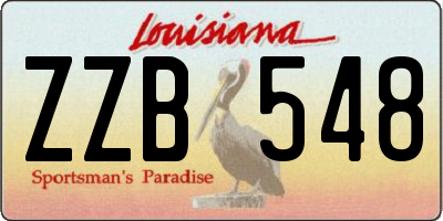 LA license plate ZZB548