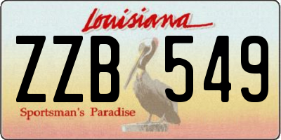 LA license plate ZZB549