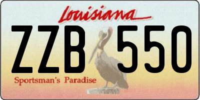 LA license plate ZZB550