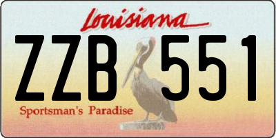 LA license plate ZZB551