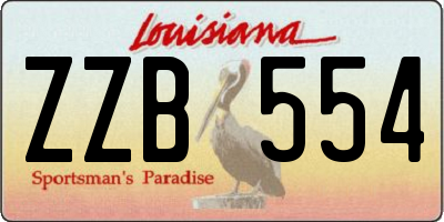 LA license plate ZZB554