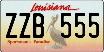 LA license plate ZZB555