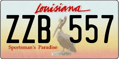 LA license plate ZZB557