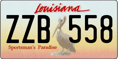 LA license plate ZZB558