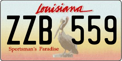 LA license plate ZZB559