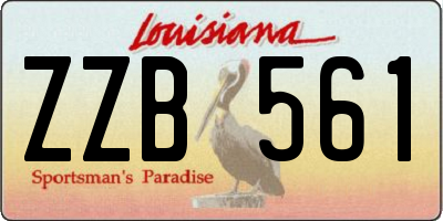 LA license plate ZZB561