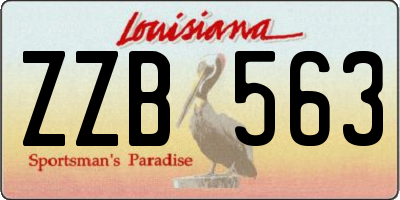 LA license plate ZZB563