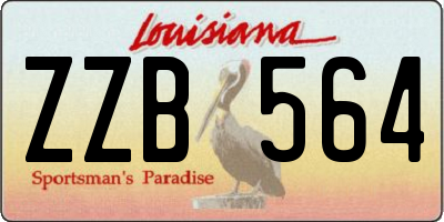 LA license plate ZZB564