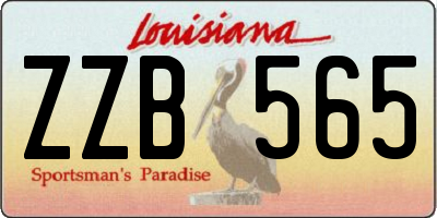 LA license plate ZZB565