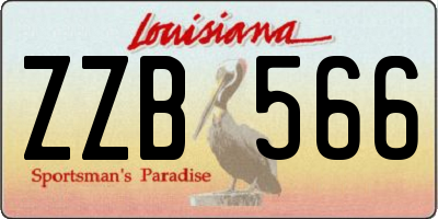 LA license plate ZZB566