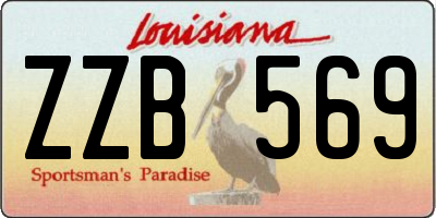 LA license plate ZZB569