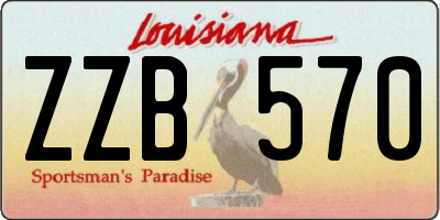 LA license plate ZZB570