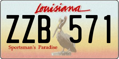 LA license plate ZZB571