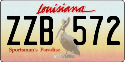 LA license plate ZZB572