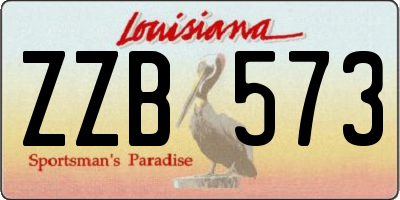 LA license plate ZZB573