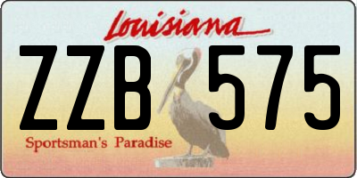 LA license plate ZZB575