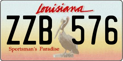 LA license plate ZZB576