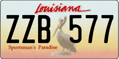 LA license plate ZZB577