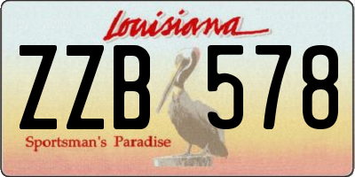 LA license plate ZZB578