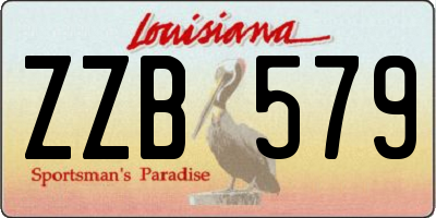 LA license plate ZZB579