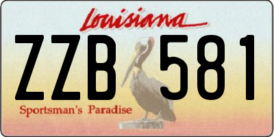 LA license plate ZZB581