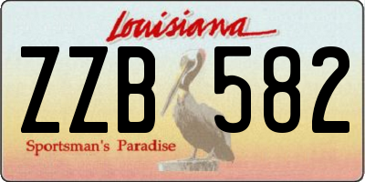 LA license plate ZZB582