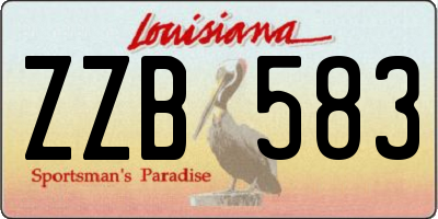 LA license plate ZZB583