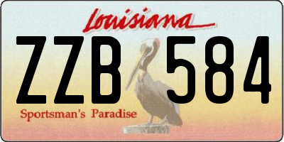 LA license plate ZZB584