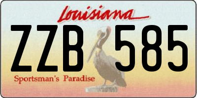 LA license plate ZZB585