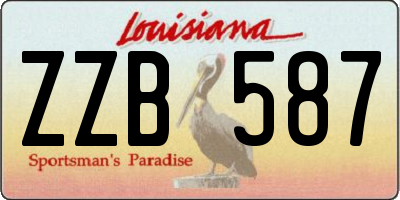 LA license plate ZZB587